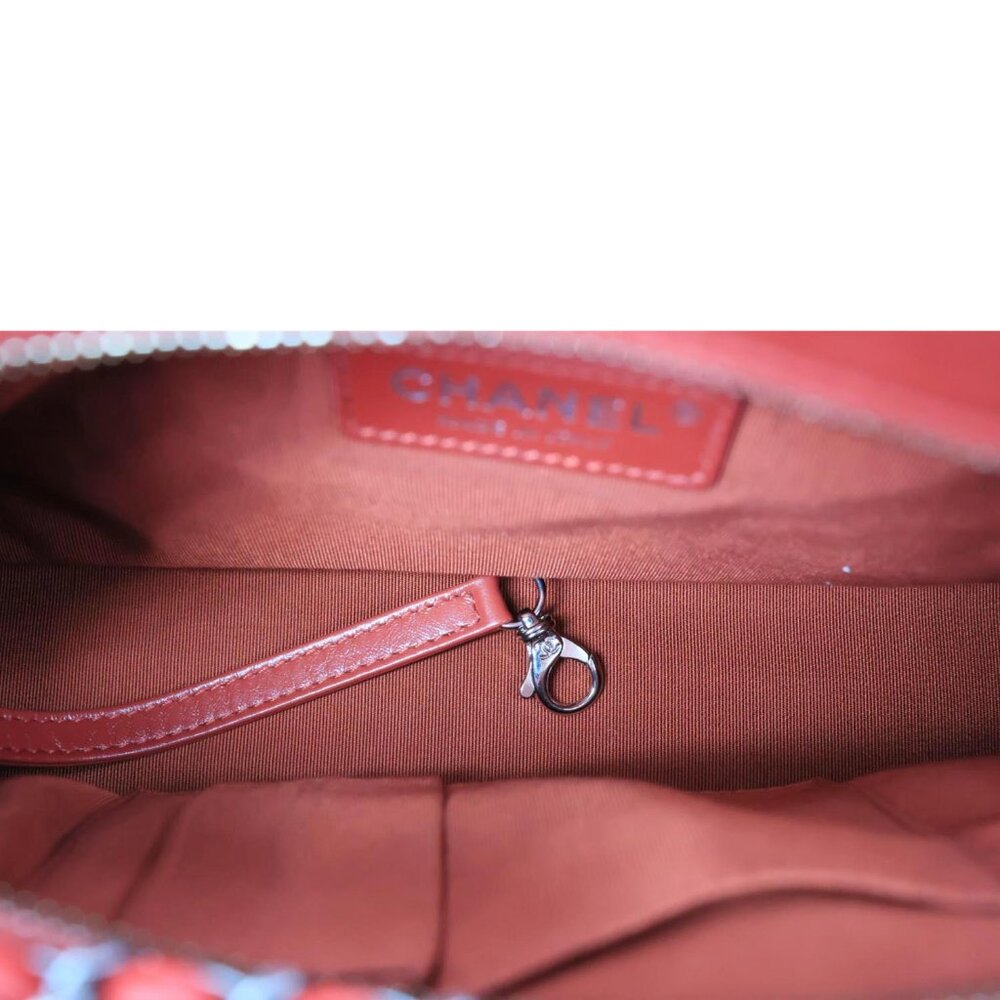 Chanel Gabrielle Aged Calfskin Quilted Leather Crossbody Bag Red - Picture 12 of 13